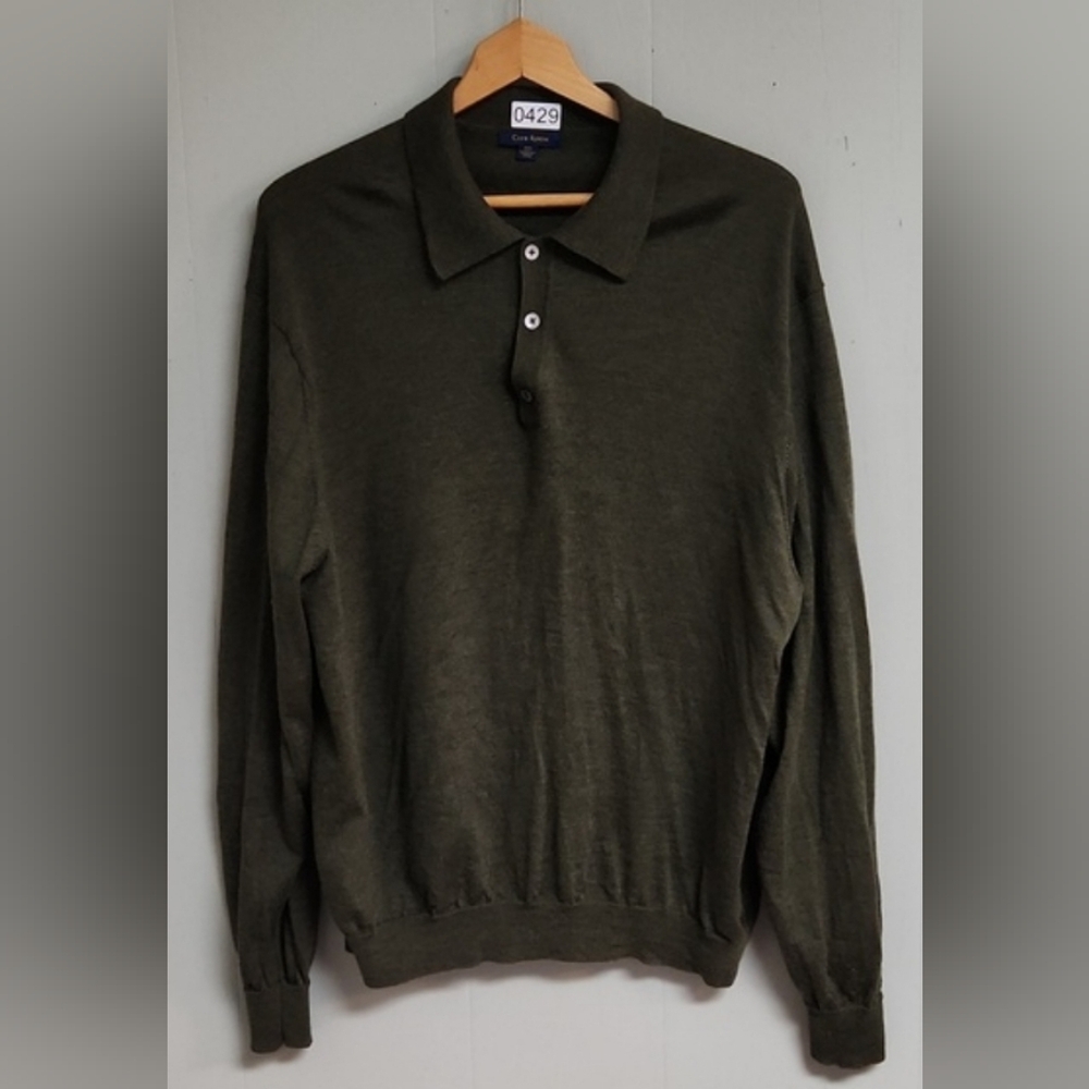 Charter Club Mens Sweater 100% Merino Wool. Green. Size XXL